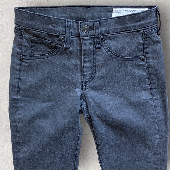 Rag & Bone Gray Jeans Zippered Bottom Skinny Fit Women Size 24 - Picture 5 of 9